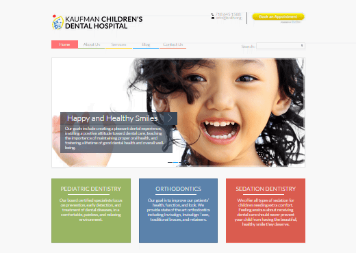 Kaufman Children's Dental Hospital Website Design