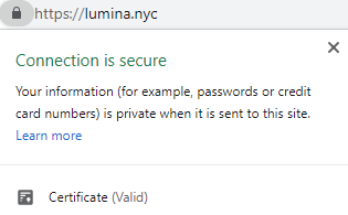 Chrome Connection is Secure